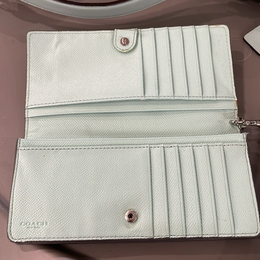 Mint Green Coach Legacy Leather Courtenay Crossbody Handbag Purse - Picture 5 of 6